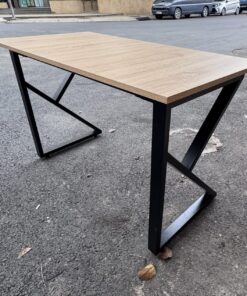 Bàn chân sắt chữ K sơn tĩnh điện đen mặt gỗ 120x60cm SGH-1533