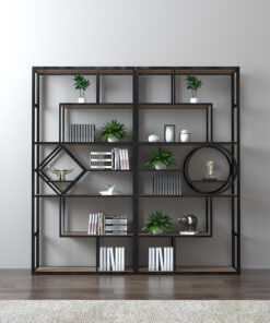 Kệ trang trí khung sắt sơn tĩnh điện mặt gỗ SGH-1648