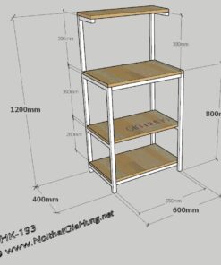 Alternative view of Kệ để lò vi sóng 4 tầng khung sắt đa năng SGH-1468