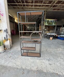 Kệ trang trí khung sắt mặt gỗ GHS-10606 13 Ke trang tri khung sat mat go GHS 10606 3