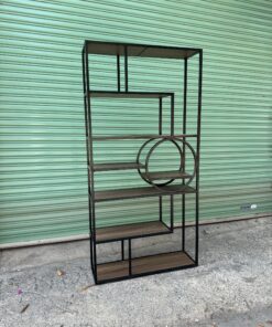 Kệ trang trí khung sắt mặt gỗ GHS-10606