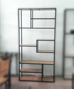 Kệ trang trí khung chân sắt mặt gỗ SGH-1719