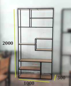 Alternative view of Kệ trang trí khung chân sắt mặt gỗ SGH-1719