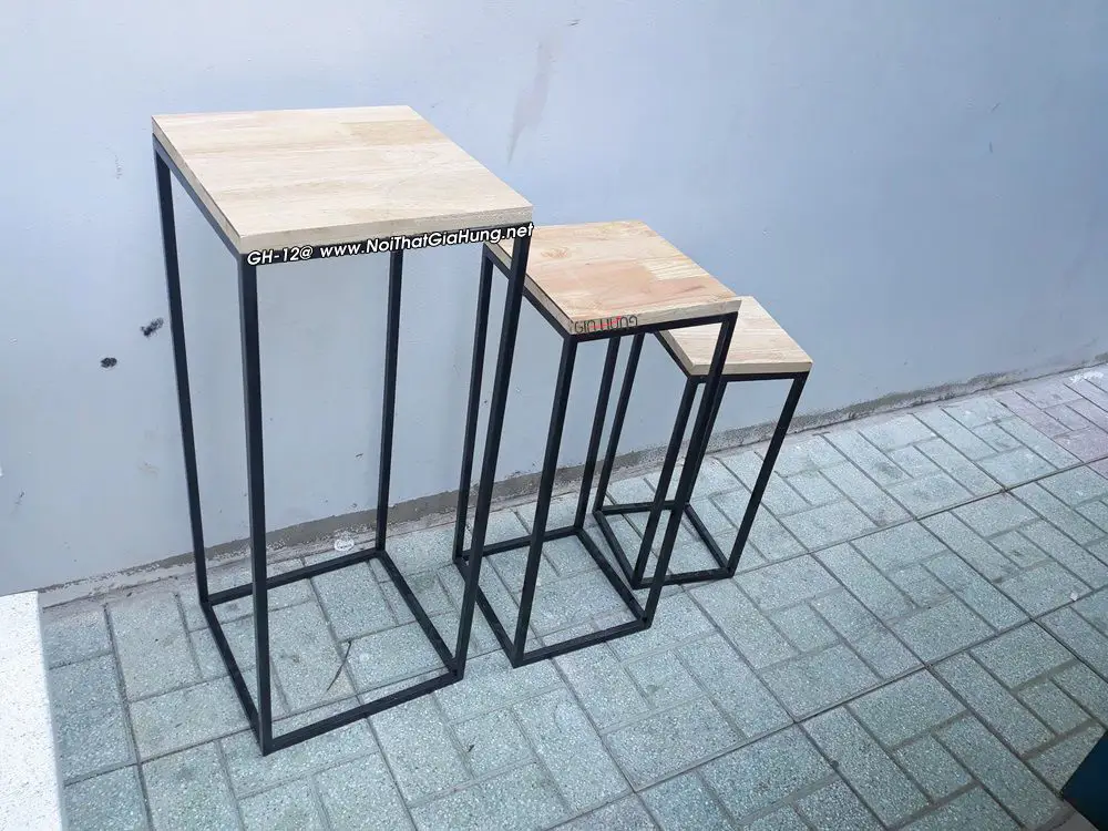 Bộ 3 kệ để chậu hoa khung chân sắt mặt gỗ SGH-1937 4 Bộ 3 kệ để chậu hoa khung chân sắt mặt gỗ SGH-1937 - Ảnh 2