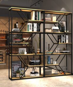 Kệ trang trí khung chân sắt mặt gỗ SGH-2569